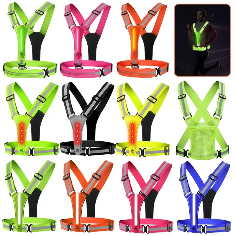 Running Gear For Night - Rompi Reflektif LED untuk Lari, Rompi