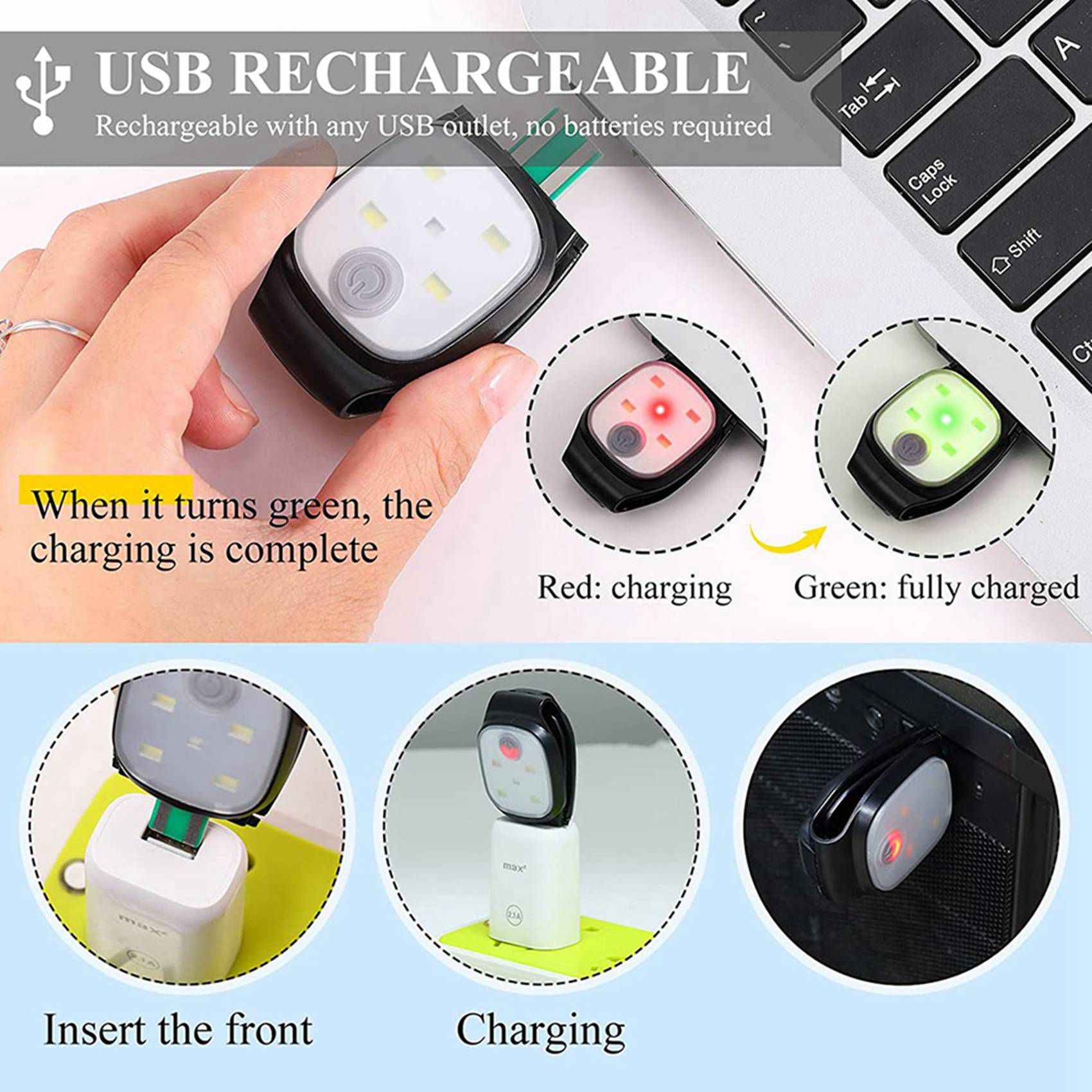 Running Gear For Night - ABUP-3X Lampu Lari Klip Malam Luar