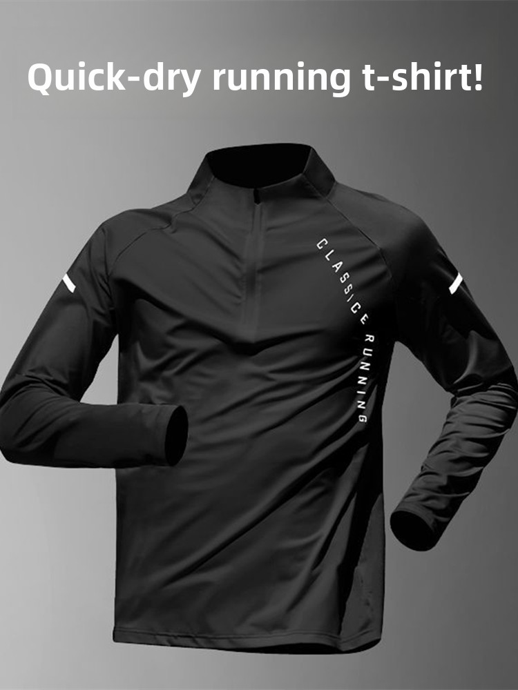 Running Gear Quick Dry - Pakaian Latihan Pria Kaos Lengan Panjang