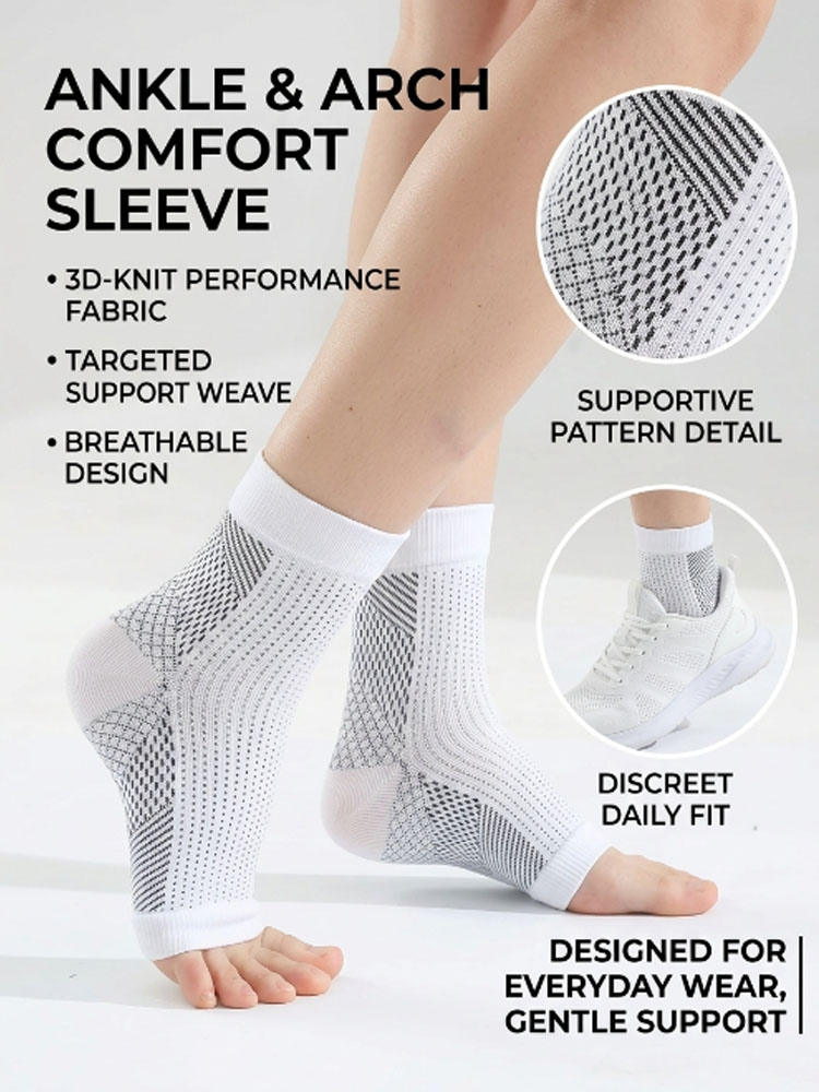 Compression Calf Sleeve - Penutup Kaki Putih Solid Elastis, Penutup
