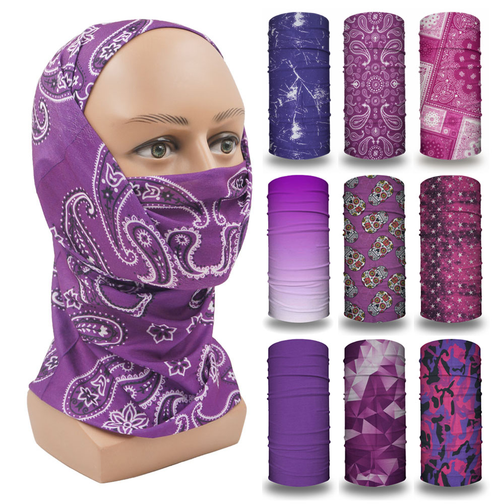 Running Gear Youtube - Balaclava ungu untuk wanita, ikat kepala