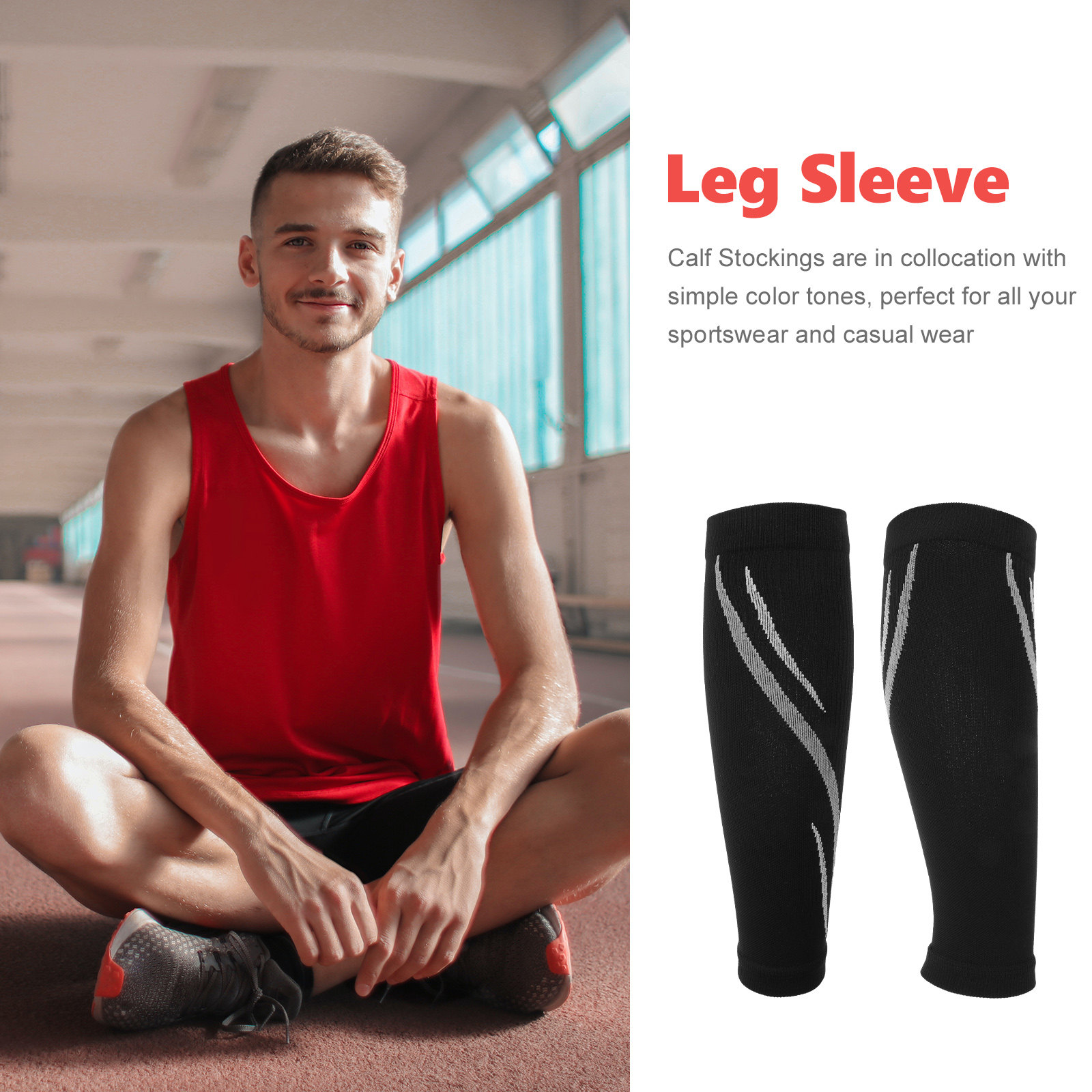 1 Pasang Kaus Kaki Olahraga El - Compression Calf Sleeve ulasan dan harga