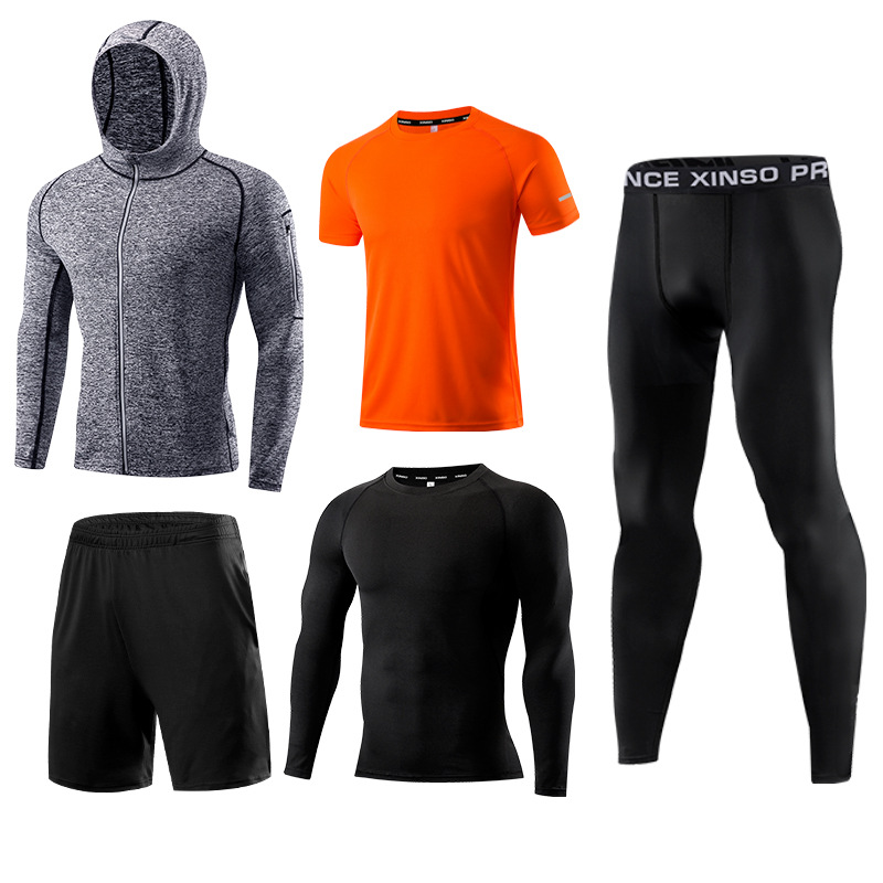 Set Pakaian Fitness Pria 5-Pie - Running Gear Quick Dry ulasan dan harga