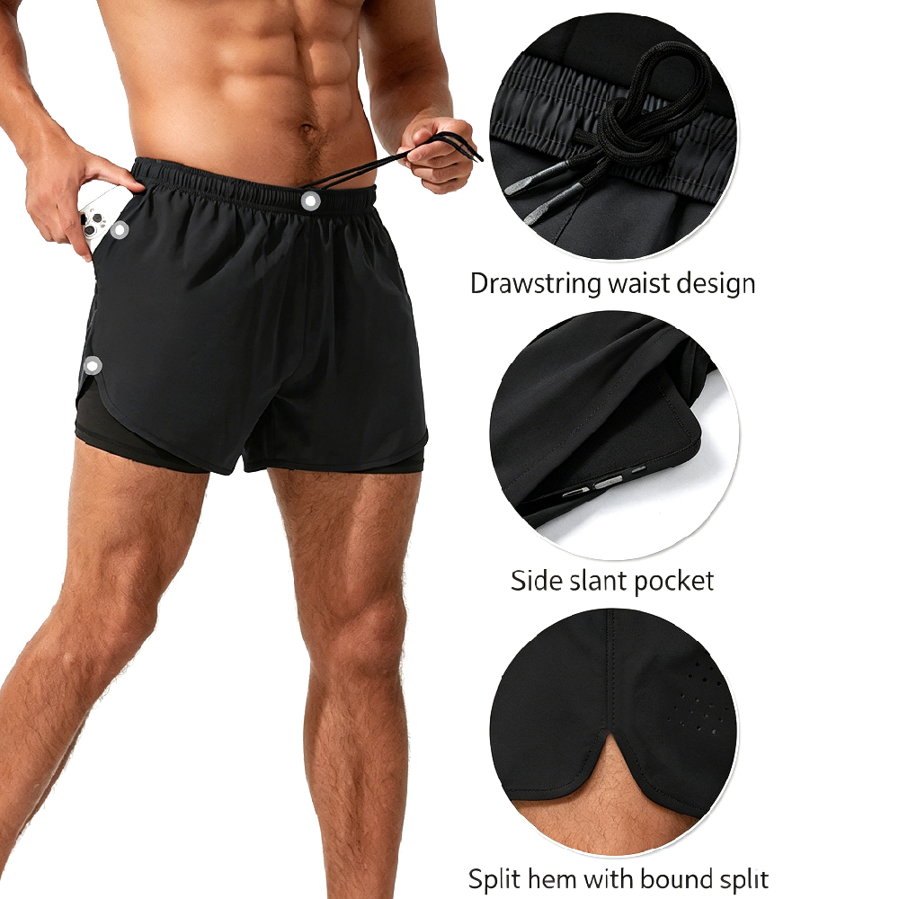 Celana Pendek Lari 2-in-1 Ping - Running Gear Quick Dry ulasan dan harga